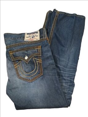 True Religion Men’s Big QT Straight Leg Jeans Size 40 Multi-Stitch Y2K